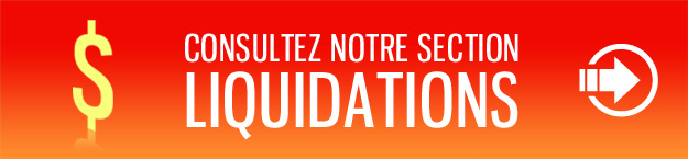 Consultez notre section liquidations